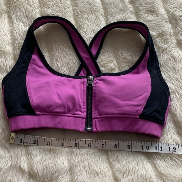 Vintage 90's zippered sports bra athletic bra top S - Picture 4 of 12